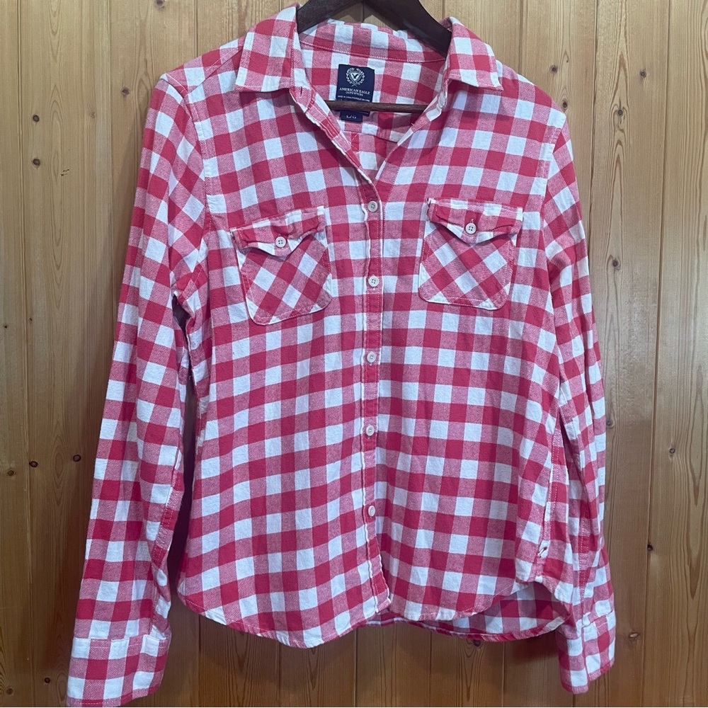 Plaid American Eagle Button Up